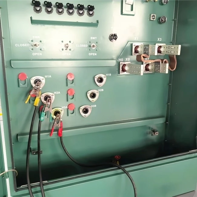 Loop feed 3 phase pad mount distribution transformer test Loop feed 3 phase pad mount distribution transformer test